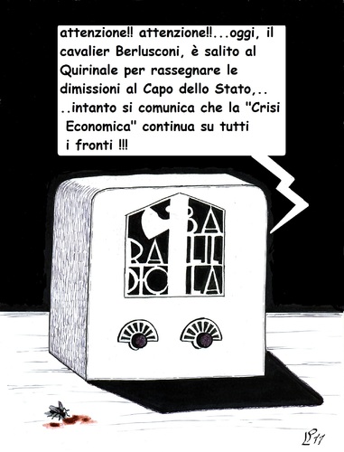 Cartoon: La Caduta (medium) by paolo lombardi tagged berlusconi,italy,politics