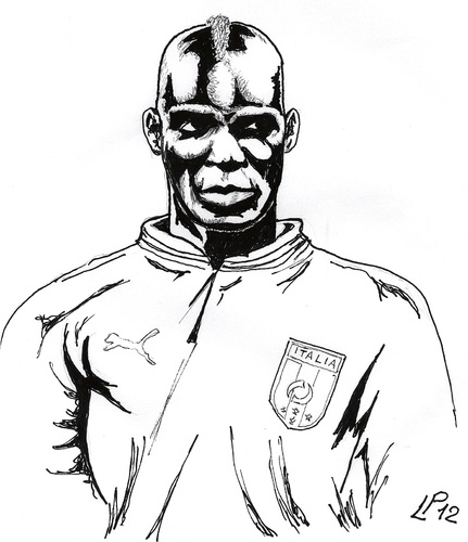 Cartoon: M Balotelli (medium) by paolo lombardi tagged italy,football