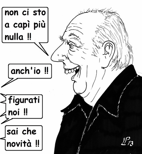 Cartoon: Mistero Buffo (medium) by paolo lombardi tagged italy,politics,satire,cartoon,election,berlusconi,grillo