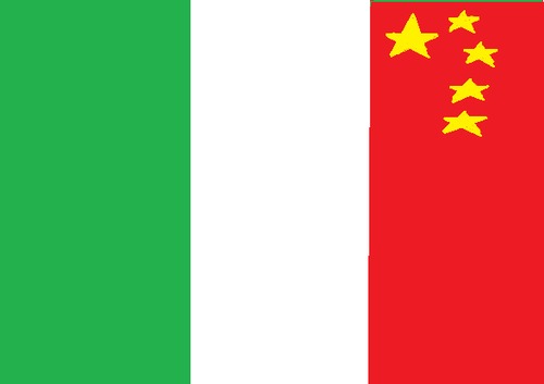 Cartoon: new Italian flag (medium) by paolo lombardi tagged italy,china