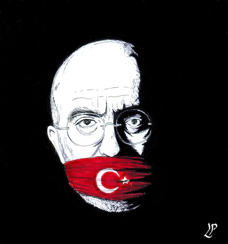 Cartoon: Night in Turkey (medium) by paolo lombardi tagged turkey,sentences,journalists,to,life,in,jail,over,coup,attempt