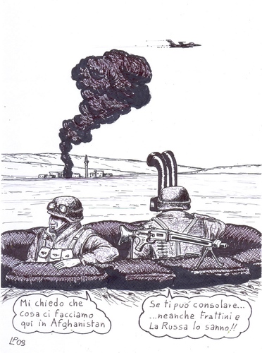 Cartoon: peace keeping (medium) by paolo lombardi tagged italy,afghanistan,war,krieg,peace