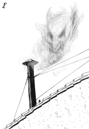 Cartoon: Smoking (medium) by paolo lombardi tagged pope,vatican,conclave