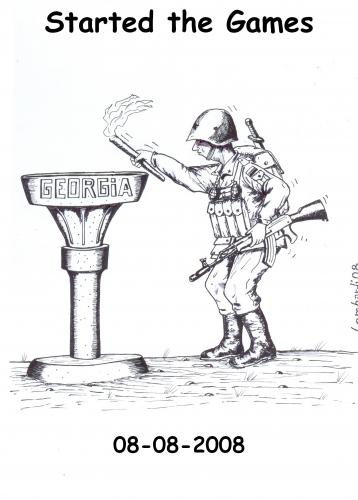 Cartoon: started the games (medium) by paolo lombardi tagged krieg,war,deutschland,politic,olympicgames,sport