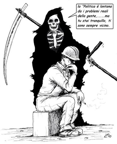 Cartoon: Vicinanza (medium) by paolo lombardi tagged italy,politics,work,dead