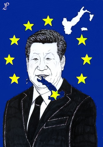 Cartoon: Xi Jinping in Italy (medium) by paolo lombardi tagged italy,europe,china
