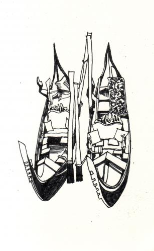 Cartoon: Gondole (medium) by etsuko tagged gondola,venice