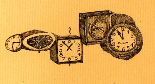 Cartoon: time (medium) by etsuko tagged time,illustration,uhr,zeit,uhrzeit,leben,lebenslauf,wecker,time
