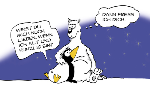 Cartoon: liebstdumich (medium) by Mergel tagged pinguin,eisbär,illusionen