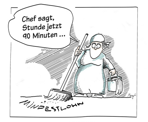 Cartoon: Mindestlohn2015 (medium) by Mergel tagged mindestlohn,sozial,arbeitswelt,armut,politik,lohngrenze