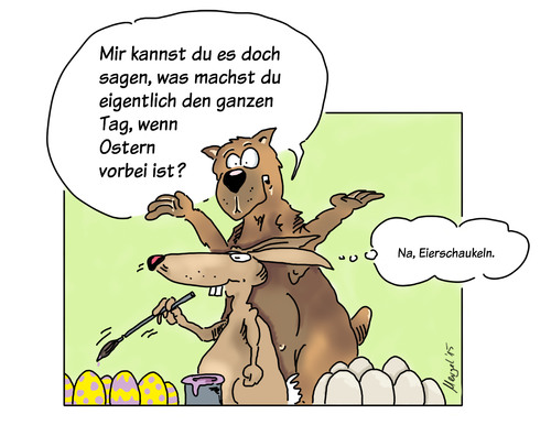 Cartoon: Nach Ostern (medium) by Mergel tagged osterhase,eier,pause,ferien,urlaub,freizeit,feiertage