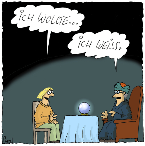 Cartoon: Einem guten Wahrsager (medium) by fussel tagged wahrsager,wahrsagen,hellsehen,zukunft,voraussagen,vorraussage,prognose