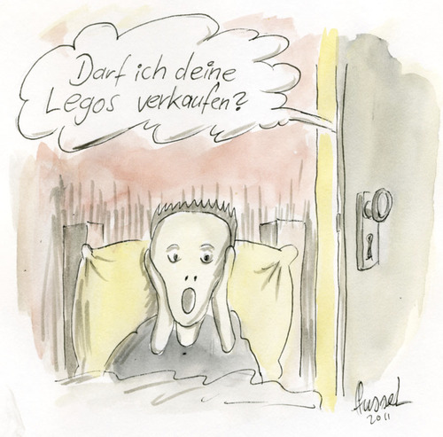 Cartoon: Get up! (medium) by fussel tagged lego,aufstehen,munch,schrei,motivation