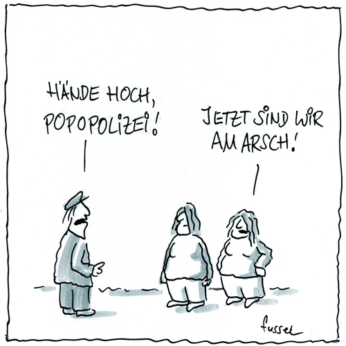 Cartoon: Kalt erwischt (medium) by fussel tagged popo,polizei,dicke,muttis