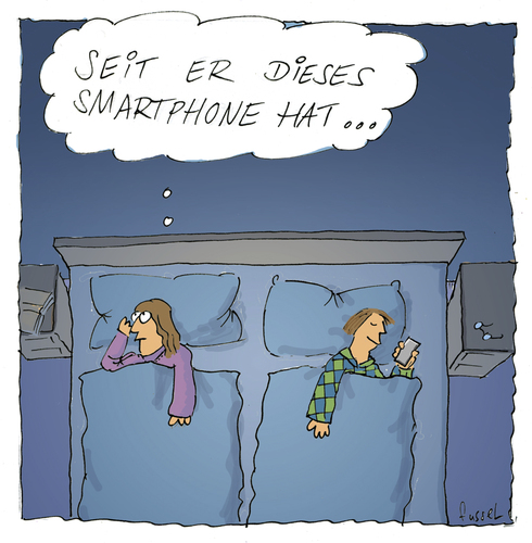 Cartoon: Smartphone (medium) by fussel tagged smartphonemmen,liebe,kommunikation,liebesleben,beziehung
