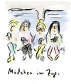 Cartoon: Girls on the train (small) by fussel tagged maedchen,im,zug,handy,smartphone,zugfahren,sms,checken,internet,surfen,mails,emails