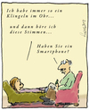 Cartoon: Stimmen (small) by fussel tagged smartphone,psychologe,couch,gesprächstherapie,stimmen,klingeln,hören