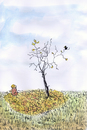 Cartoon: Who did this? (small) by fussel tagged herbst,blätter,baum,vogel,fall,autumn,leaves,falling