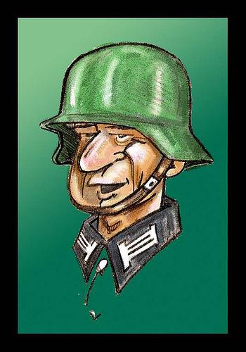 Cartoon: SOLDADO ALEMAN WWII (medium) by PEPE GONZALEZ tagged soldier,soldado,wwii,dibujo,draw