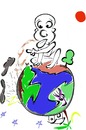 Cartoon: Smell of wet Earth (small) by Drao tagged wet,earth,children,planet,rain,cute,smell,sun,moon,cloud,thunder