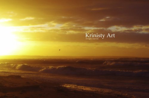 Cartoon: Golden Sunset (medium) by Krinisty tagged ocean,sunset,golden,happy,waves,sea,altlantic,canada,nova,scotia,photography,krinisty