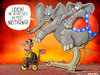 Cartoon: Look! He achieved almost NOTHING (small) by Vanmol tagged obama,elections,usa,president,america,republicans,democrats,elephant