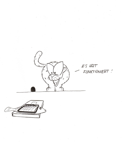 Cartoon: Abwechslung bei der Nahrungswahl (medium) by The Illustrator tagged katze,cat,tier,fisch,maus,mäusefalle,falle,fangen,haustier