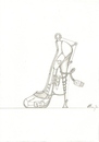 Cartoon: modern walk (small) by The Illustrator tagged schuh,shoe,inustry,modern,walk,lady,frau,dream