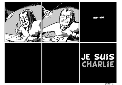 Cartoon: Je Suis Charlie (medium) by Jaehling tagged jesuischarlie,noussommescharlie,charliehebdo,islamismus,terror,cartoons,zeichner