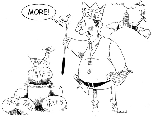 Cartoon: Baracks golden goose (medium) by Joebrowntoons tagged taxpayer,tax,taxes,goldengoose,barack,obamacartoon,obama,joebrowncrtoon,politicalcartoon