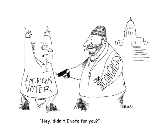 Cartoon: voter betrayed (medium) by Joebrowntoons tagged congress,gop,democrats,republicans,politics,politicalcartoon,editorialcartoon,joebrown,vote,voters,crime,steal,theif