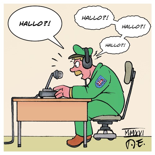 Cartoon: Abhörskandal Polizei Thüringen (medium) by Timo Essner tagged polizei,thüringen,abhörskandal,beamten,polizisten,spionieren,kollegen,cartoon,timo,essner,polizei,thüringen,abhörskandal,beamten,polizisten,spionieren,kollegen,cartoon,timo,essner