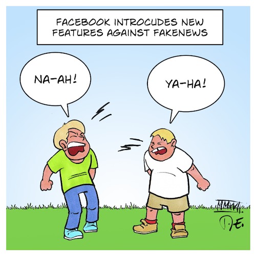 Cartoon: Facebook Fakenews Features (medium) by Timo Essner tagged facebook,fakenews,features,hatespeech,cartoon,untrue,like,timo,essner,facebook,fakenews,features,hatespeech,cartoon,untrue,like,timo,essner