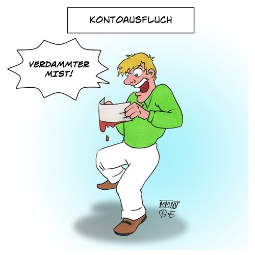 Cartoon: Kontoausfluch (medium) by Timo Essner tagged kontoauszug,bank,konto,pleite