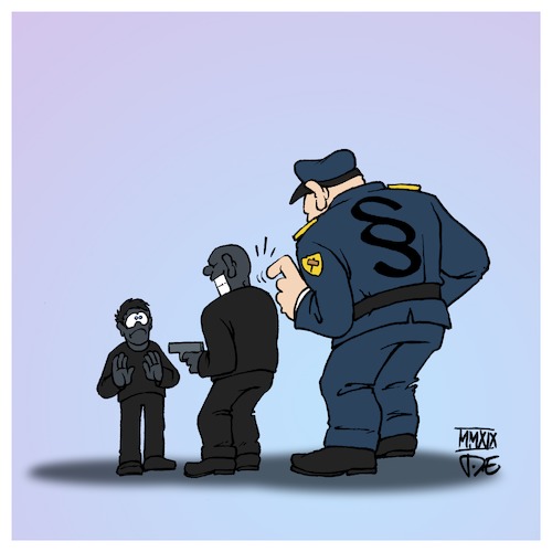 Cartoon: Rule of Law (medium) by Timo Essner tagged rule,of,law,police,state,society,rights,human,citizens,laws,cartoon,timo,essner,rule,of,law,police,state,society,rights,human,citizens,laws,cartoon,timo,essner