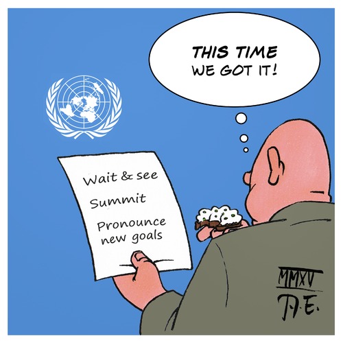 Cartoon: UN Millennium Climate Goals (medium) by Timo Essner tagged millennium,uno,un,climate,goal,summit,conference,decleration,economy,global,warming,un,uno,millennium,climate,goal,summit,conference,decleration,economy,global,warming