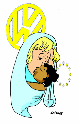 Cartoon: Angela (medium) by Carma tagged angela,merkel,volkswagen,immigration