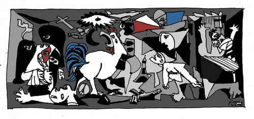 Cartoon: Guernica 2015 (medium) by Carma tagged war,terrorism,politics,guernica