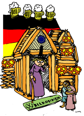 Cartoon: Hansel Merkel and Gretel (medium) by Carma tagged hansel,gretel,merkel,immigration