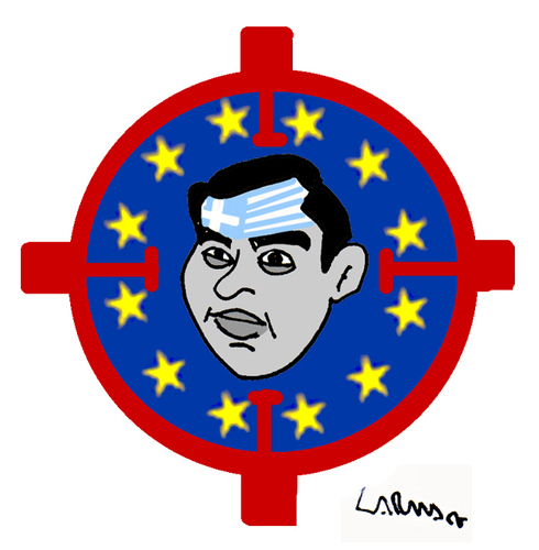 Cartoon: Target (medium) by Carma tagged tsipras,greece,eu,merkel,politics