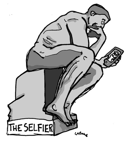 Cartoon: The Selfier (medium) by Carma tagged rodin,selfie,tech