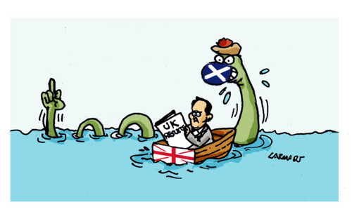 Cartoon: UK Elections (medium) by Carma tagged david,cameron,loch,ness,scotland,uk,elections