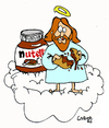Cartoon: Nutella in Heaven (small) by Carma tagged nutella,ferrero,god,sweets,labells