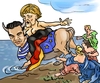 Cartoon: Zeus entführt Europa (small) by Ralf Conrad tagged ezb,griechenland,tsipras,merkel