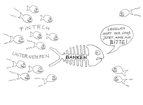 Cartoon: Die Fintechs und die Banken (medium) by cartoonsbyroth tagged banken,finanzen,fintechs,die