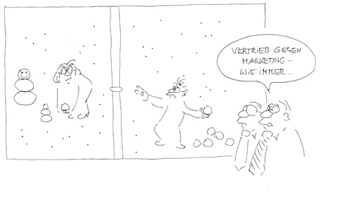 Cartoon: Sales gegen Marketing (medium) by cartoonsbyroth tagged sales,vertrieb,marketing,unternehmen,abteilungen
