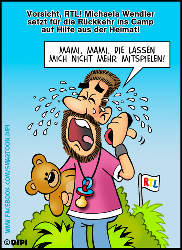 Cartoon: Der letzte Strohalm (medium) by DIPI tagged wendler,dschungelcamp,weichei