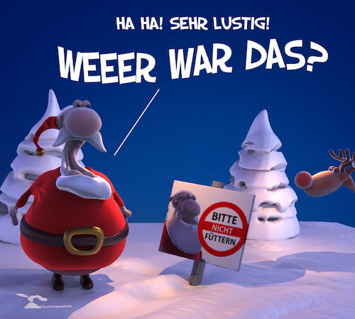 Cartoon: Nicht Füttern (medium) by Rüsselhase tagged dick,fett,weihnachtsmann,renntier,rudolph