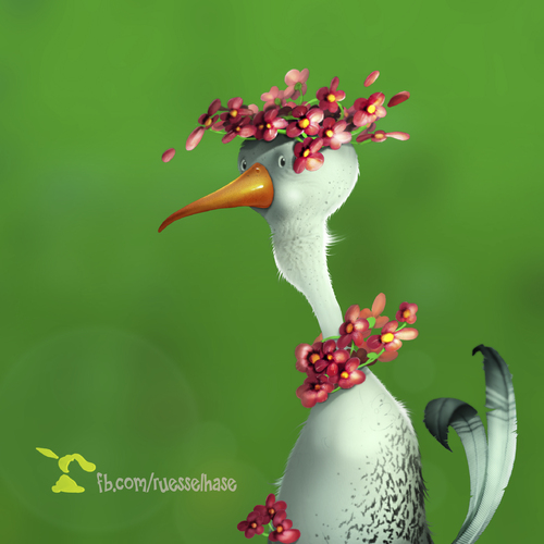 Cartoon: Summer Bird (medium) by Rüsselhase tagged bird,summer,flower,sweet