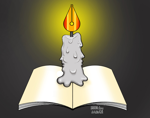 Cartoon: writers (medium) by jabar tagged book